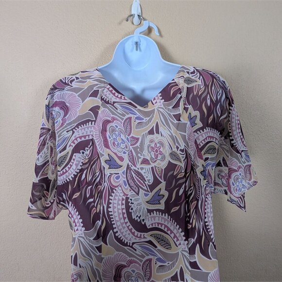 Vtg Y2K 90s Rabbit Rabbit Rabbit Floral Midi Dress Babydoll Flutter Fairy 10 - Picture 6 of 10